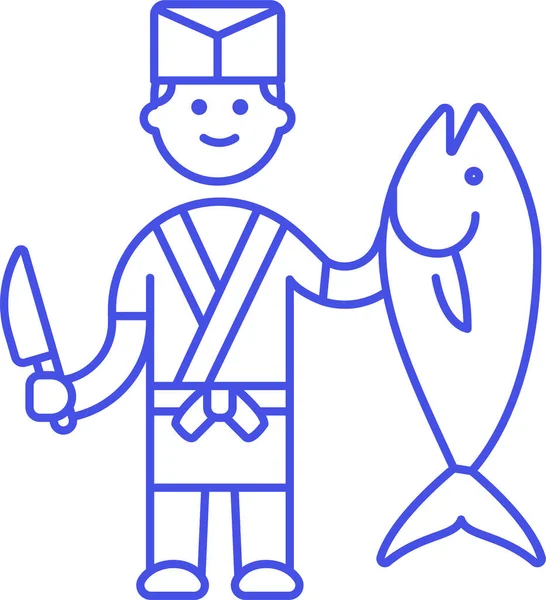 Іконка Азіатської Рибної Їжі Категорії Харчових Напоїв — стоковий вектор