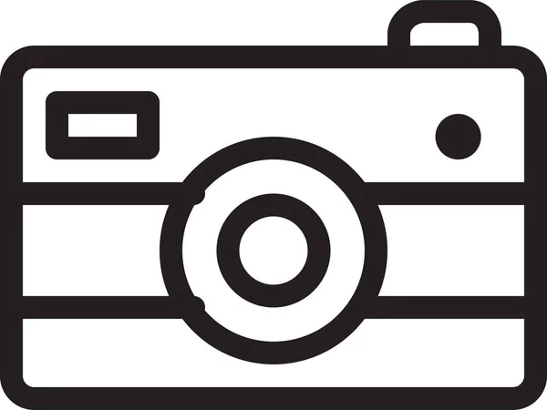Ψηφιακή Φωτογραφική Μηχανή Εικονίδιο Φωτογραφία Στυλ Περίγραμμα — Διανυσματικό Αρχείο