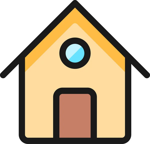 Icono Del Contorno Lleno Casa Estilo Contorno Lleno — Vector de stock