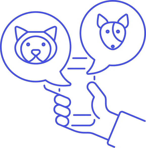 Djur App Katt Ikon Sällskapsdjur Vet Kategori — Stock vektor