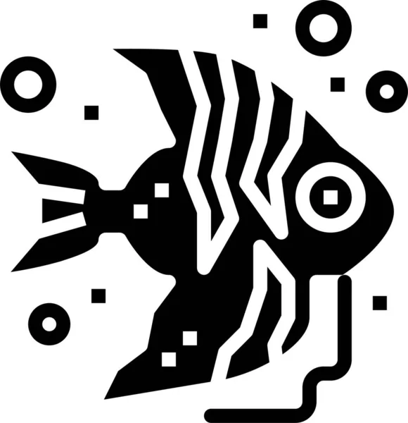 Angelfish Animal Acuático Icono Estilo Sólido — Archivo Imágenes Vectoriales