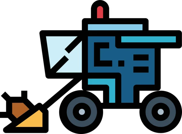 Farming Harvester Machine Icon Filled Outline Style — Stock Vector