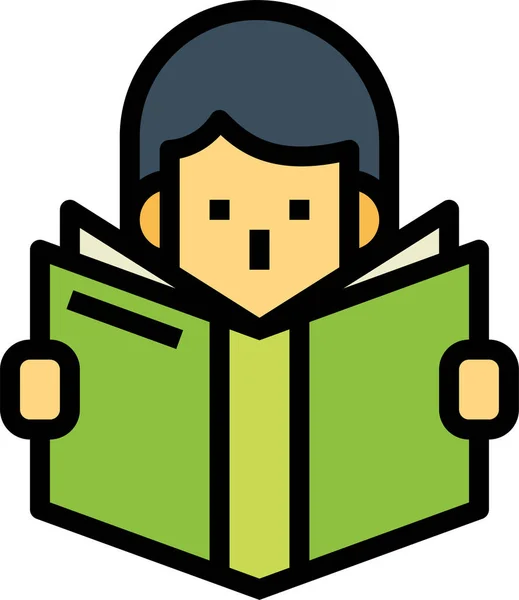 Reading Learning Education Icon Filled Outline Style — Stock Vector