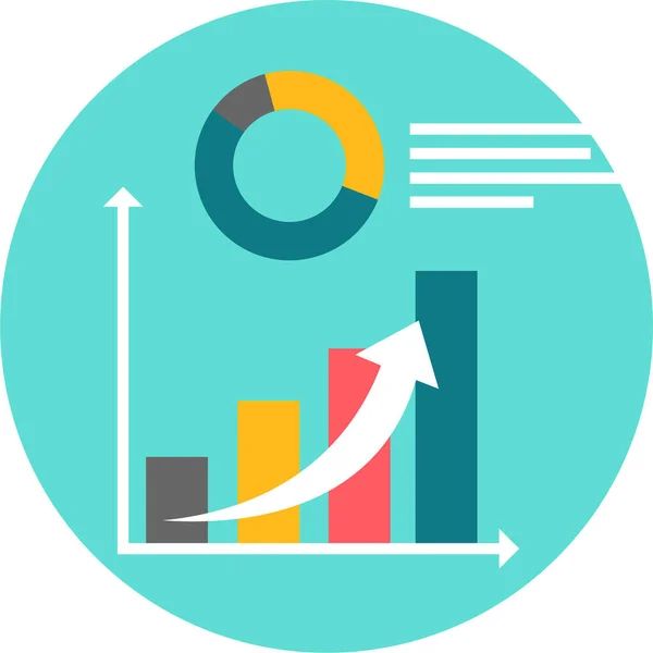 Grafico Analisi Icona Stile Piatto — Vettoriale Stock