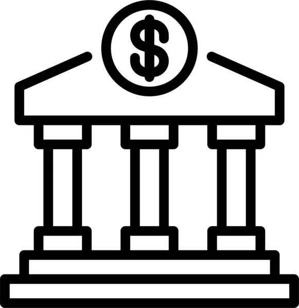 Banco Ícone Edifício Bancário —  Vetores de Stock