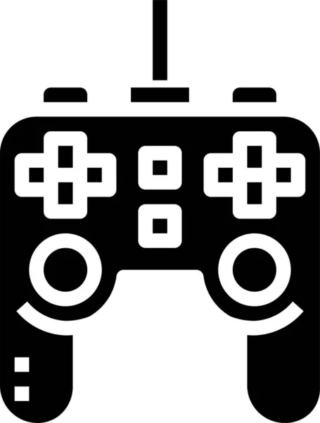 Controller Gamepad Icona Del Giocatore Stile Solido — Vettoriale Stock