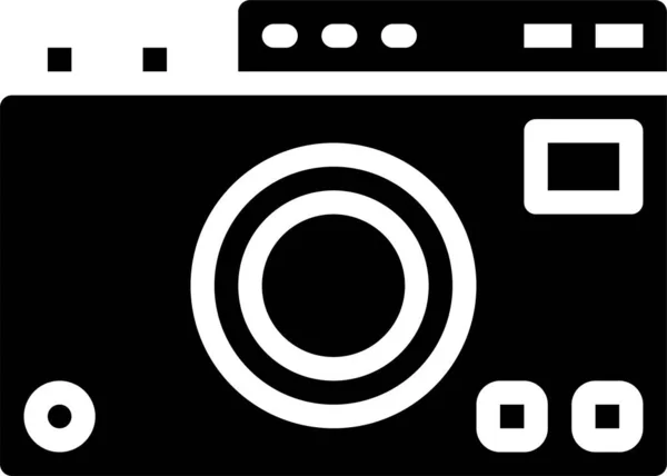 Icona Della Foto Design Della Fotocamera Stile Solido — Vettoriale Stock