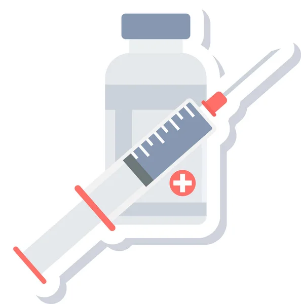 Vaccination Injecting Injection Icon Flat Style — Stock Vector