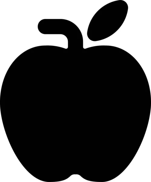 Obst Apfel Koch Ikone Soliden Stil — Stockvektor