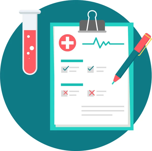 Ecg Report Medical Icon Flat Style — Stock Vector