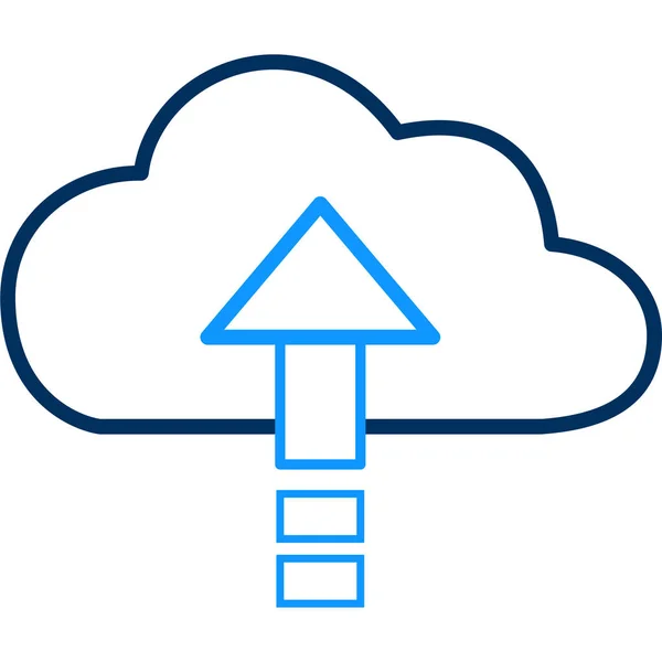 Cloud Upload Computing Εικονίδιο Στυλ Πλήρους Περιγράμματος — Διανυσματικό Αρχείο