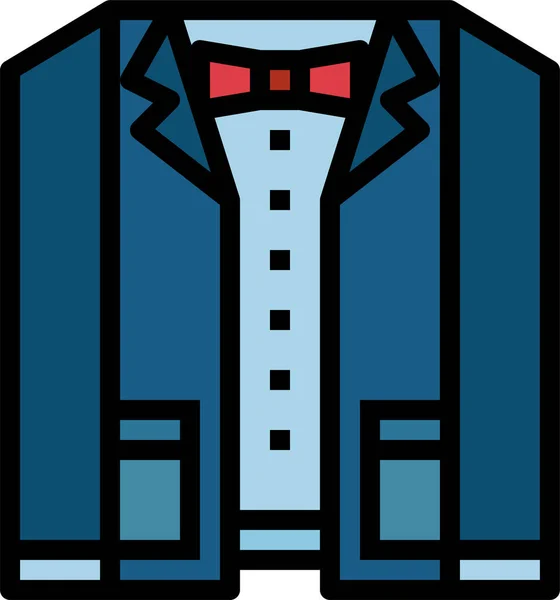 Icono Traje Camisa Ropa Estilo Contorno Lleno — Vector de stock