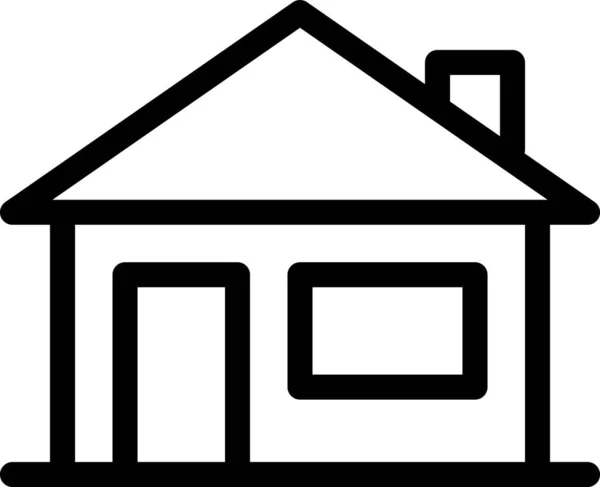 建造房屋图标的轮廓风格 — 图库矢量图片