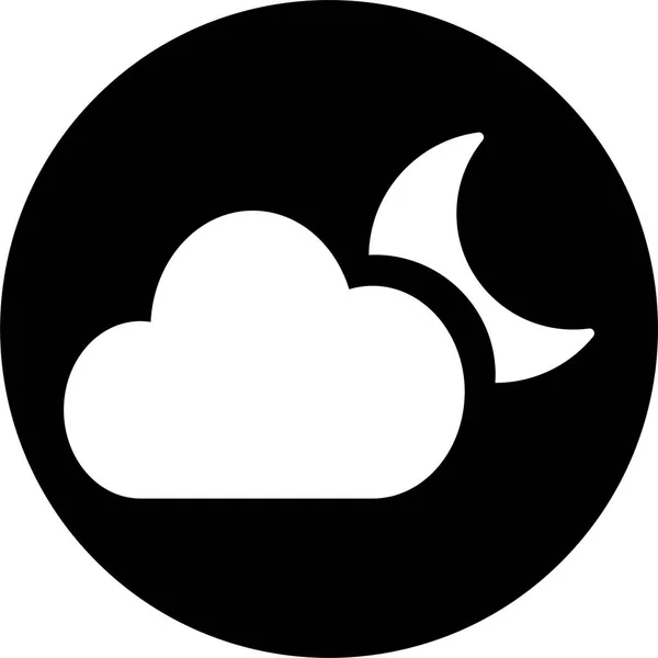 Cloud Πρόγνωση Του Κλίματος Εικονίδιο Στερεό Στυλ — Διανυσματικό Αρχείο