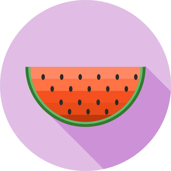 Καρπούζι Φρούτων Φέτα Εικονίδιο Επίπεδη Στυλ — Διανυσματικό Αρχείο