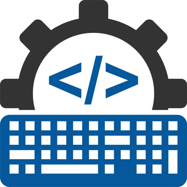 Entwicklung Software Code Symbol Solidem Stil — Stockvektor