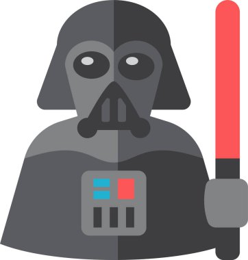 darth vader flat icon in flat style clipart