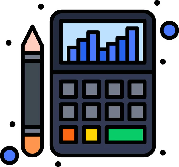 Icono Calculadora Del Presupuesto Contable Estilo Esquema Rellenado — Vector de stock