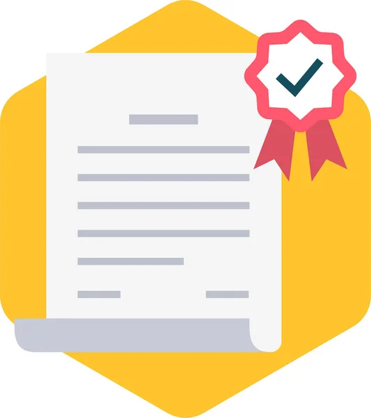 Acuerdo Aprobado Icono Certificado Estilo Plano — Archivo Imágenes Vectoriales