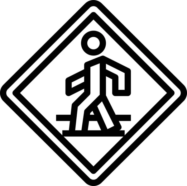 Zebrastreifen Signalsymbol Umrissen — Stockvektor