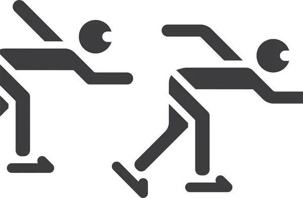 Икона Короткого Катания Олимпийских Играх Твердом Стиле — стоковый вектор