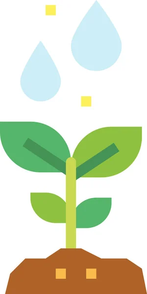 Groei Plant Sprout Icoon Platte Stijl — Stockvector