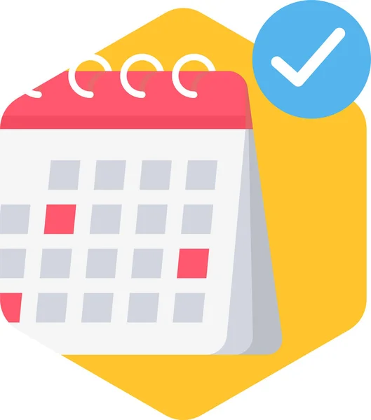 Fecha Cita Calendario Icono Estilo Plano — Vector de stock