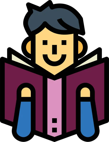 Reading Learning Education Icon Filled Outline Style — Stock Vector