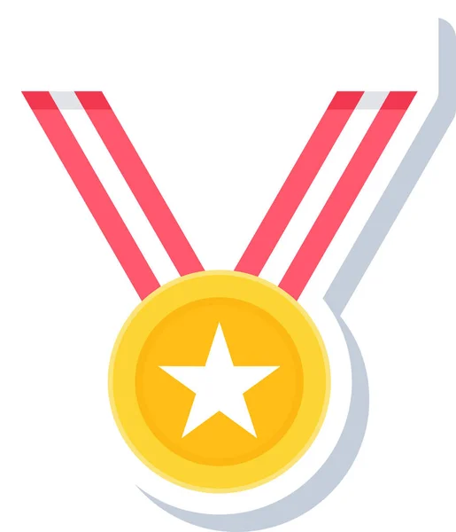 Badge Medal Reward Icon Flat Style — Stock Vector