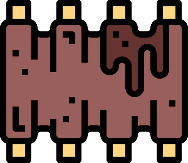 Иконка Свининой Барбекю Стиле Заполненного Контура — стоковый вектор