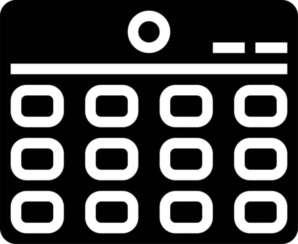 Ikona Organizacji Daty Kalendarza Solidnym Stylu — Wektor stockowy