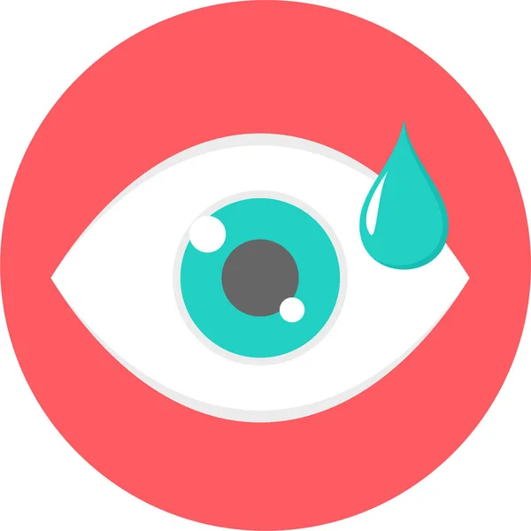 Ikon Eye Drop Mata Dalam Gaya Datar - Stok Vektor