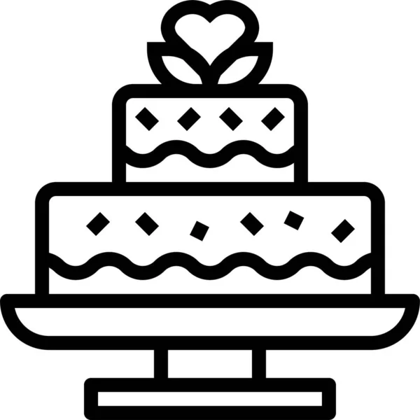 Bakery Cake Dessert Icon Outline Style — Stock Vector