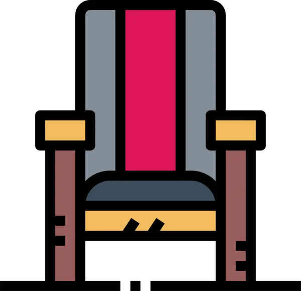 Stuhl Komfortable Möbel Ikone Ausgefüllten Outline Stil — Stockvektor
