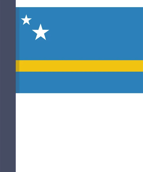 Land Curacao Vlag Pictogram Platte Stijl — Stockvector