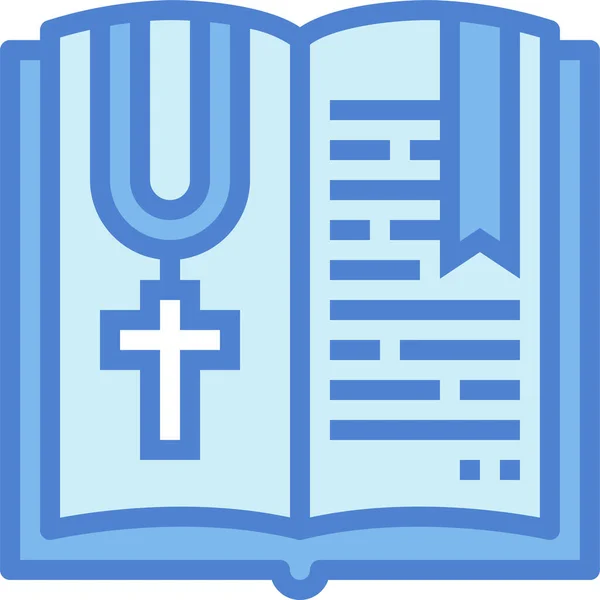 Libro Bíblico Icono Religión Estilo Contorno Lleno — Vector de stock