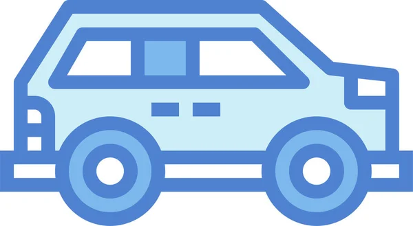 Icône Transport Automobile Voiture Dans Style Contour Rempli — Image vectorielle