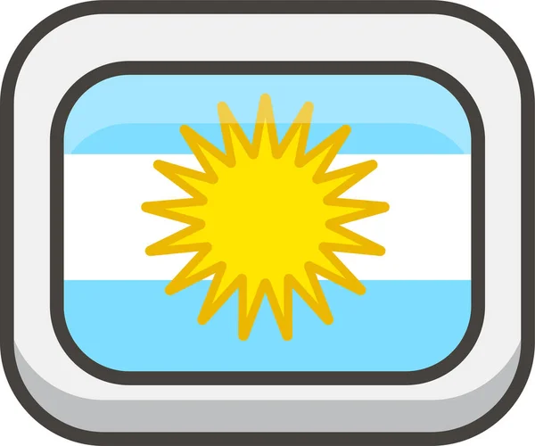 Bandeira Argentina Ícone Contorno Preenchido Estilo Contorno Preenchido — Vetor de Stock