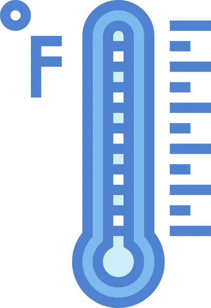 Graus Fahrenheit Ícone Mercúrio Estilo Esboço Preenchido —  Vetores de Stock