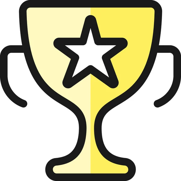 Award Trophy Star Icon Filled Outline Style — Stock Vector