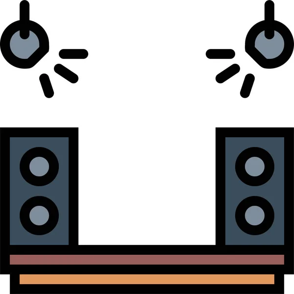 Икона Киноконцерта Стиле Заполненного Контура — стоковый вектор