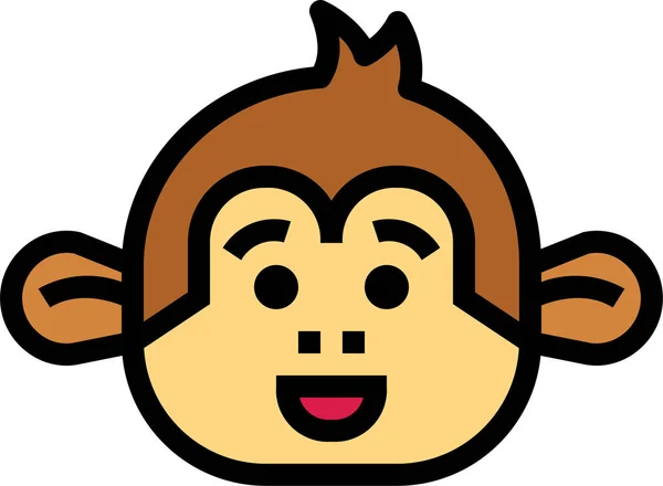 Ikona Ssaka Małpy Stylu Wypełnionego Zarysu — Wektor stockowy