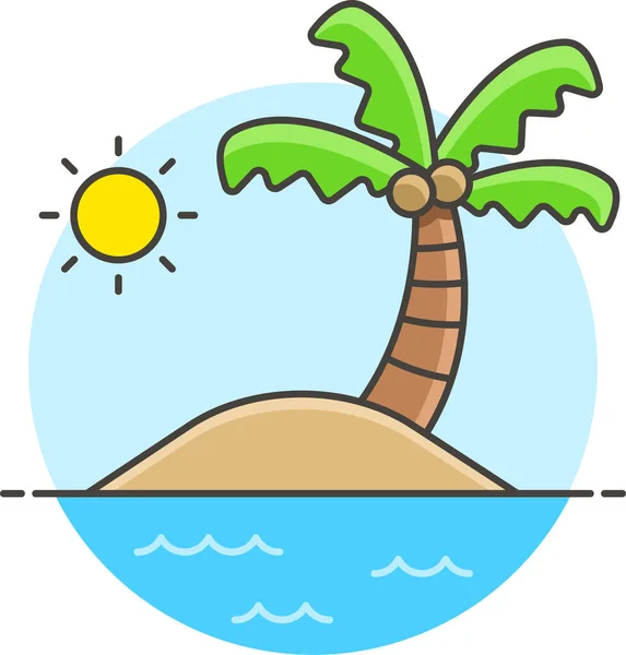 Икона Пляжного Дня Острова Категории Туризм Отели Гостеприимство — стоковый вектор