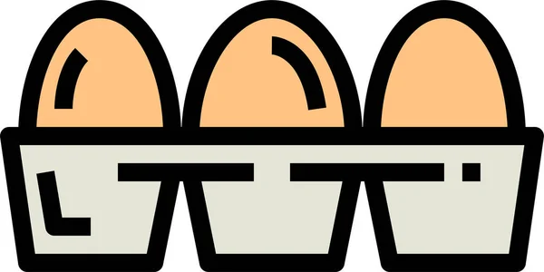 Δώδεκα Αυγά Αγρόκτημα Εικονίδιο Στυλ Γεμάτο Περίγραμμα — Διανυσματικό Αρχείο