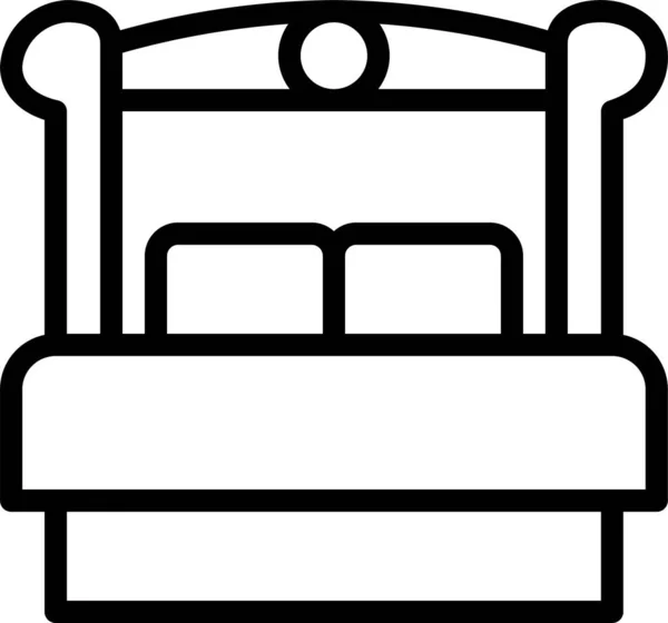 Sofá Cama Muebles Icono — Vector de stock