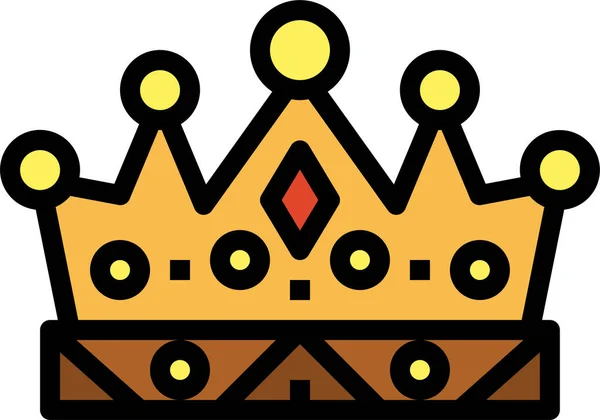 Ikona Króla Mody Korony Stylu Wypełnionym — Wektor stockowy