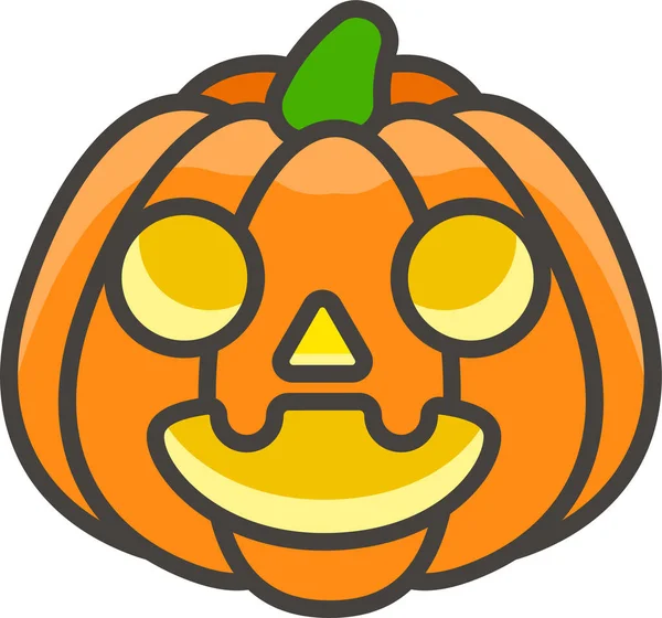 Jack Lantern Icono Estilo Contorno Lleno — Vector de stock