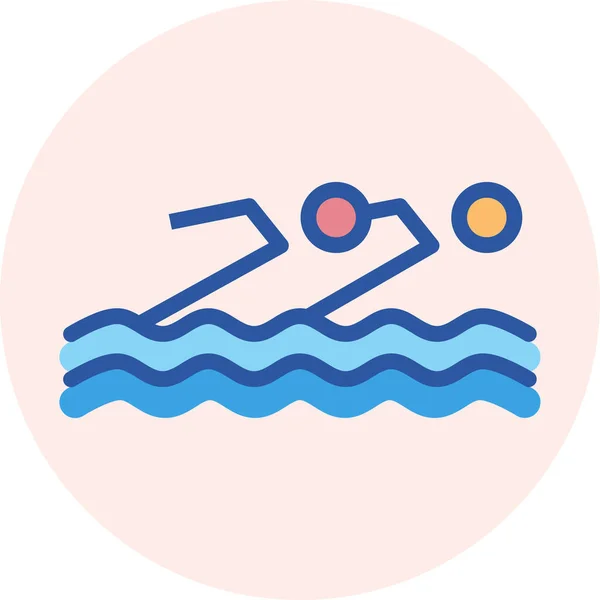 Aquatics Games Olympics Icon Filled Outline Style — Stock Vector