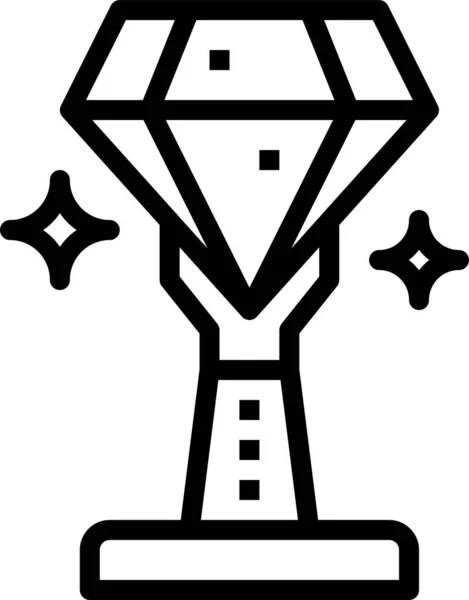 Diamante Joya Icono Lujo Categoría Premio — Vector de stock