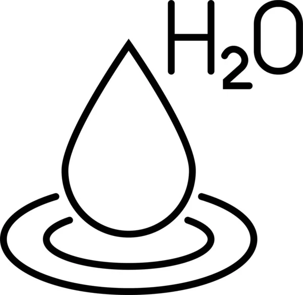 Química Gota H2O Icono — Vector de stock